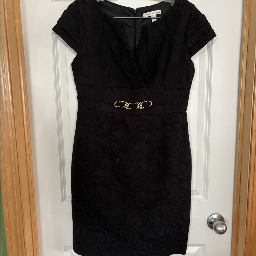 Sandra Darren Midi Black Dress